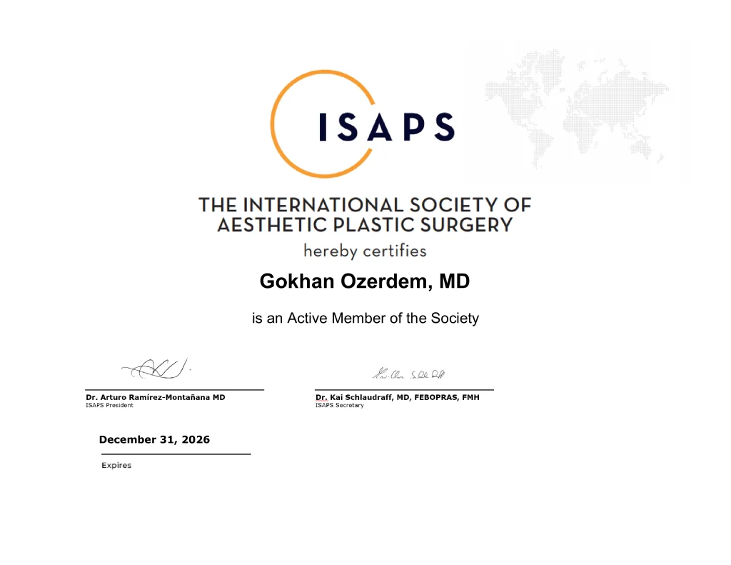 Op Dr Gökhan Özerdem ISAPS Üyeliği